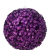 Regency Purple Glamour Sequin Ball Ornament, 4.5"
