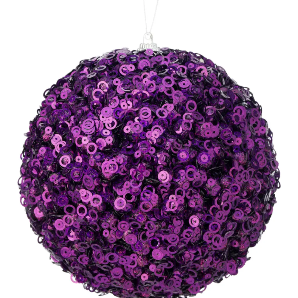 Regency Purple Glamour Sequin Ball Ornament