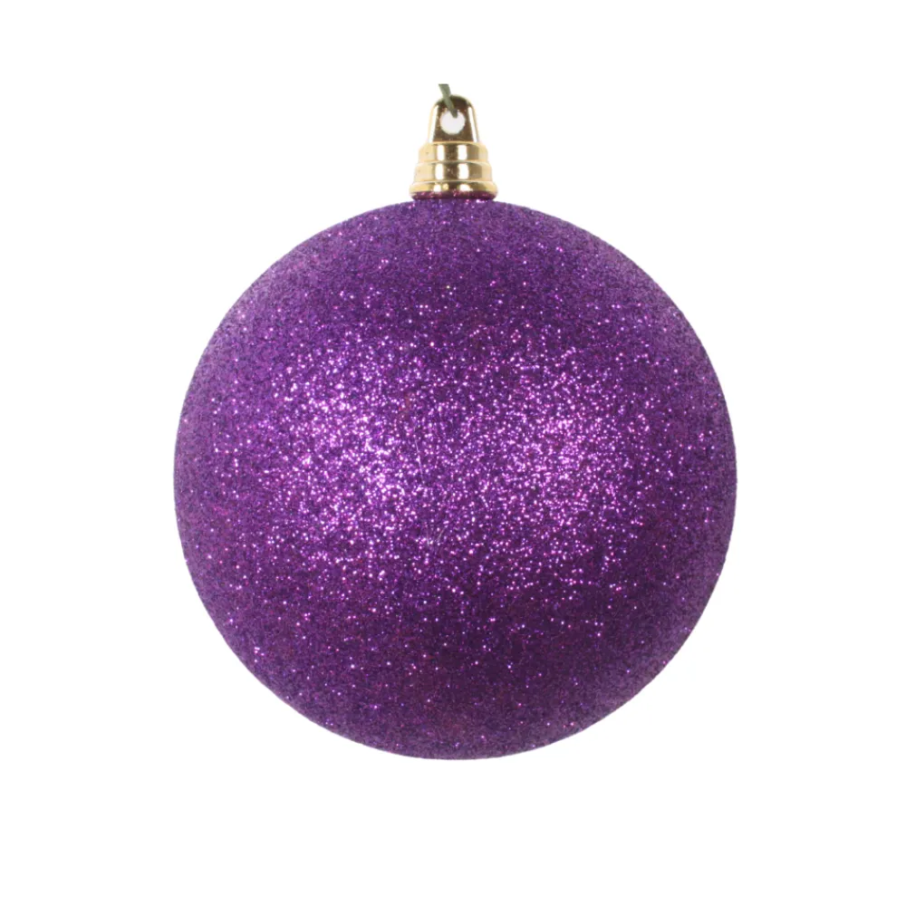 Farrisilk Purple Glitter Ball Ornament, 4"