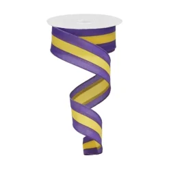 Craig Bachman Purple & Gold Satin Ribbon, 1.5" X 10YD
