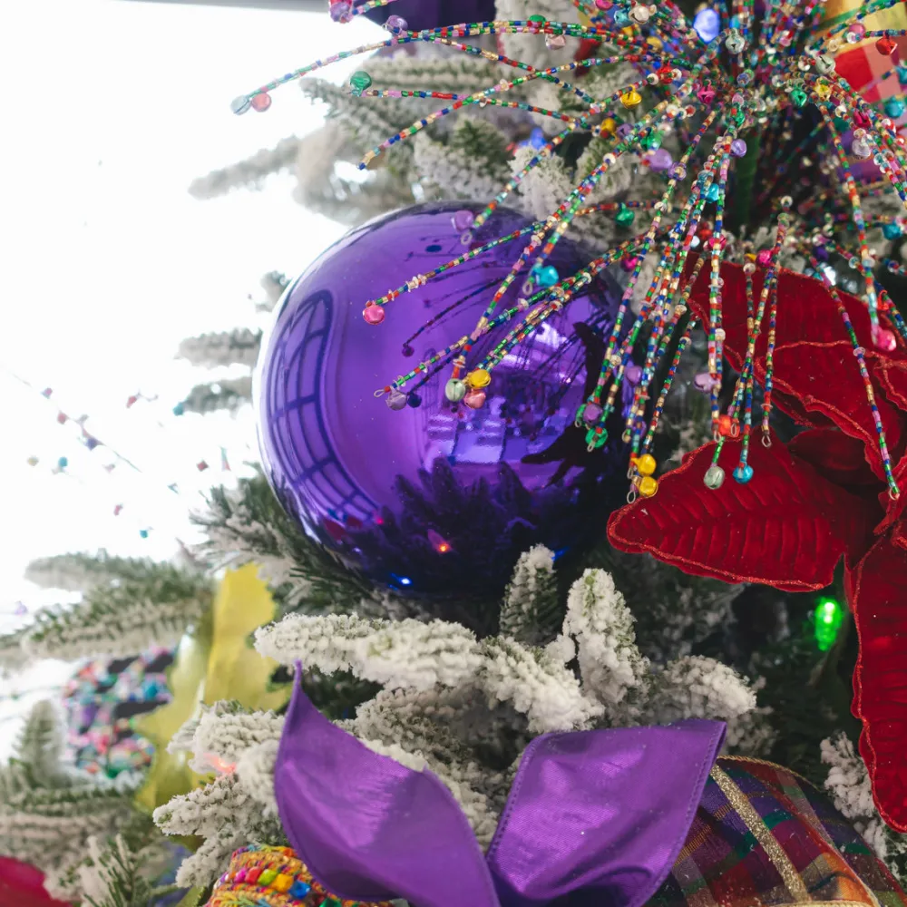 Farrisilk Purple Shiny Ball Ornament, 4"