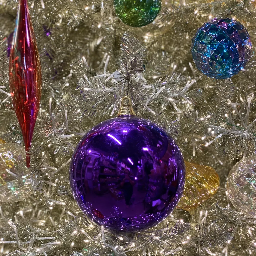 Farrisilk Purple Shiny Ball Ornament, 4"