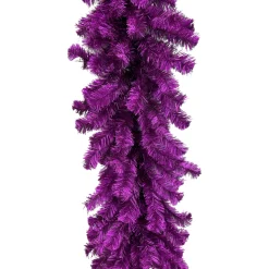 Liberty Floral Purple Tinsel Garland, 9'