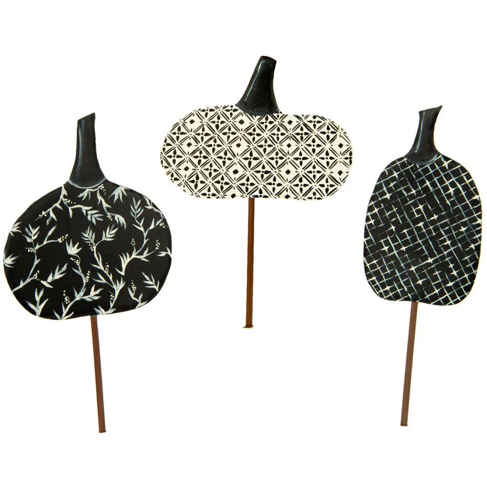 The Round Top Collection Quilted Black & White Pumpkins