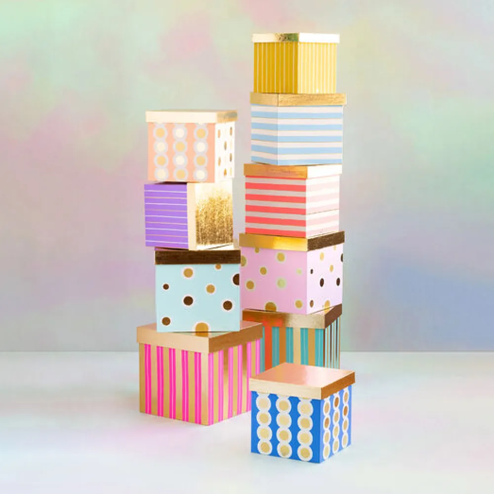 Glitterville Rainbow Gilded Nesting Boxes Set by