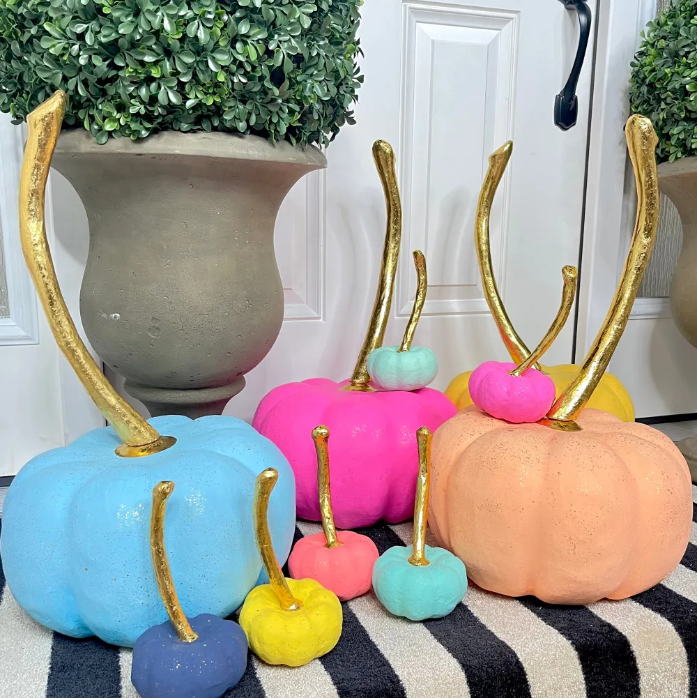 Glitterville Rainbow Pumpkin, Large by