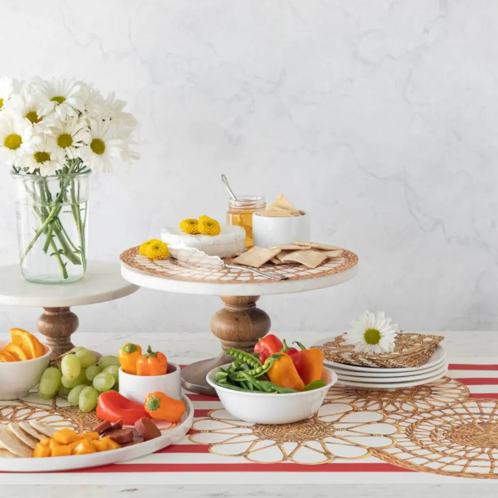 Hester & Cook Rattan Weave Serving Papers Set
