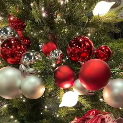 RAZ 4' Red and Silver Ball Garland