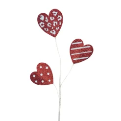Craig Bachman Red and White Glittery Heart, 25"