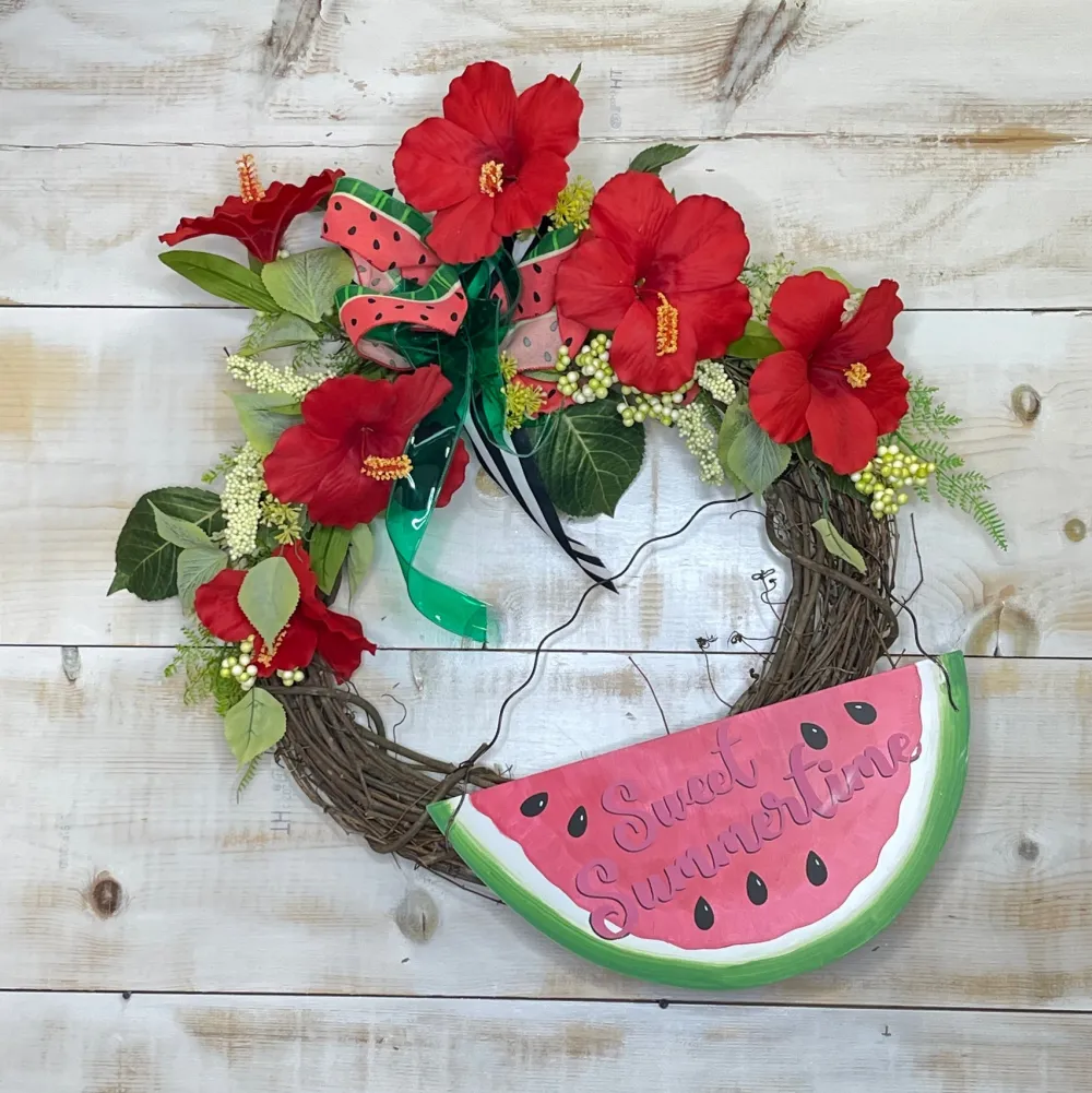 Liberty Floral Red Hibiscus Spray, 27"