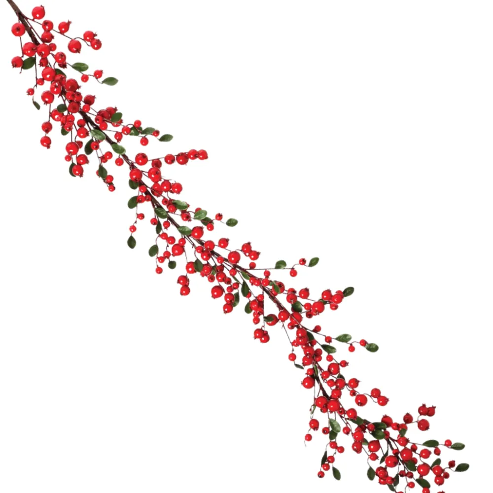Regency Red Mixed Berry Leaf Garland, 48"