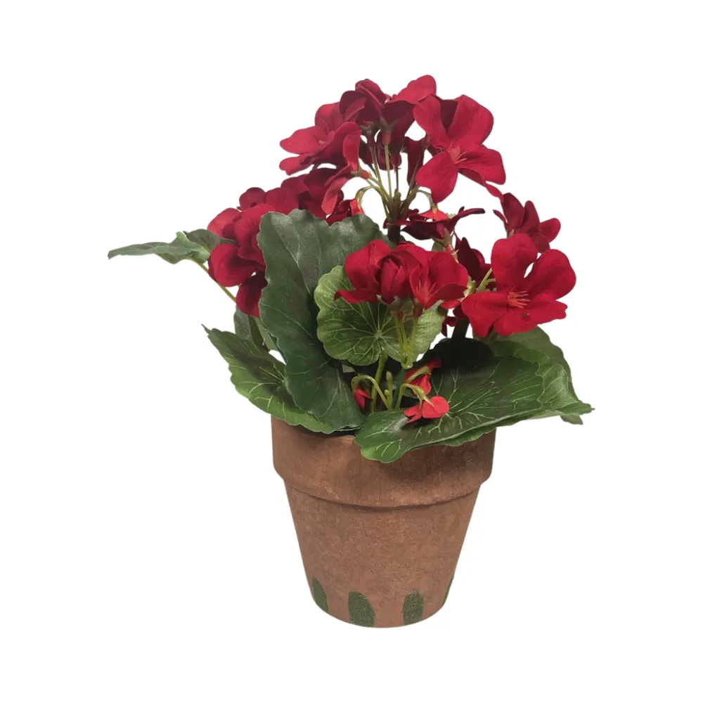 RAZ Red Potted Geranium
