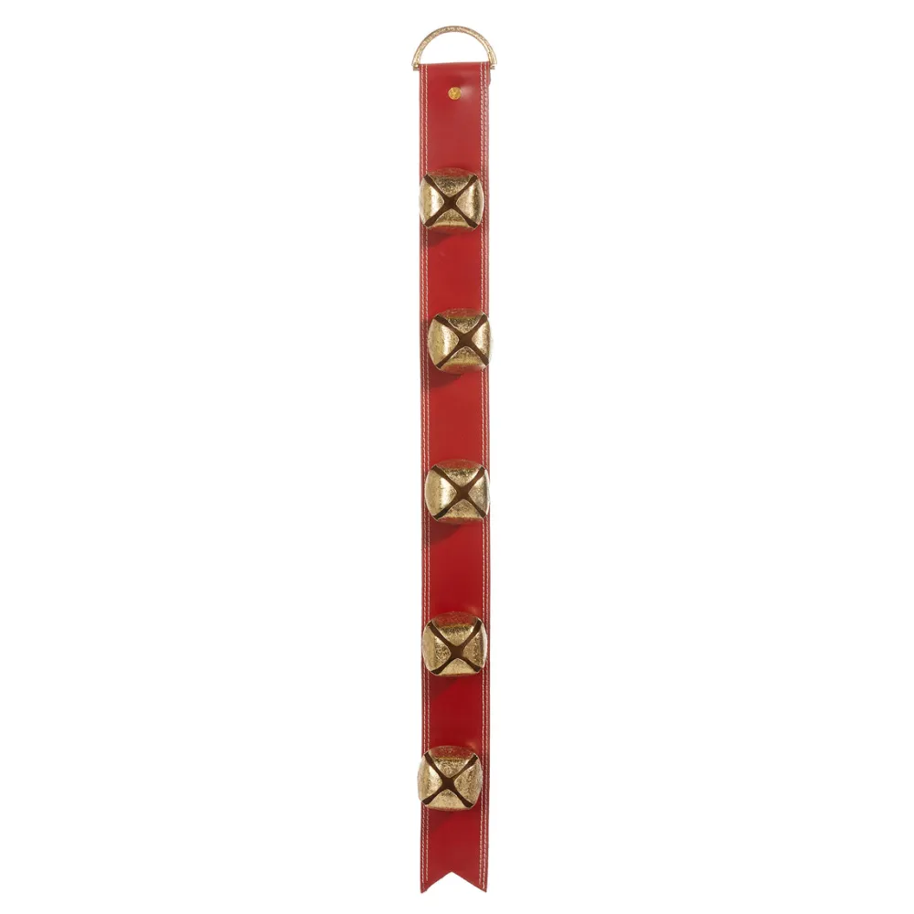 RAZ Red Sleigh Bell Door Hanger, 32"