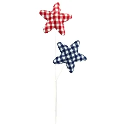 Liberty Floral Red, White, and Blue Gingham Star Spray