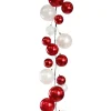 Farrisilk Red & White Candy Apple Finish Ball Garland, 10'