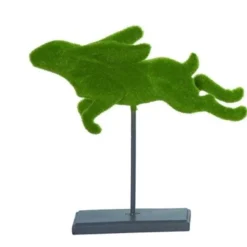 Transpac Resin Flocked Jumping Bunny