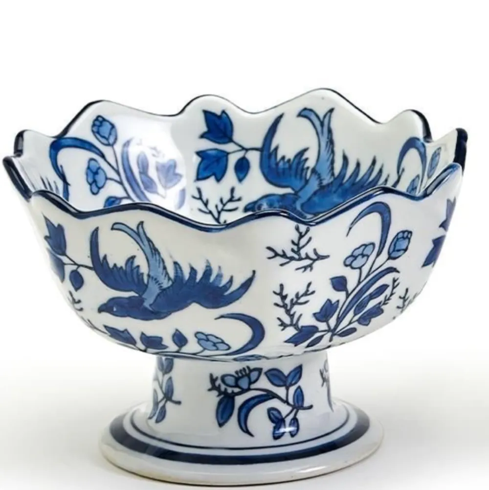 Two's Company Scalloped Edge Footed Bowl