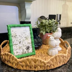 Two's Company Scalloped Edge Round Tray