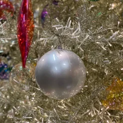 Farrisilk Silver Candy Apple Ball Ornament, 8"