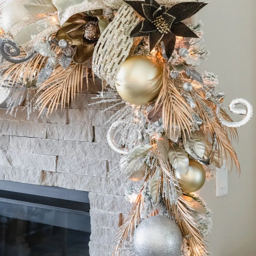 Farrisilk Silver Glitter Ball Ornament, 6"