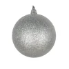 Farrisilk Silver Glitter Ball Ornament, 4"