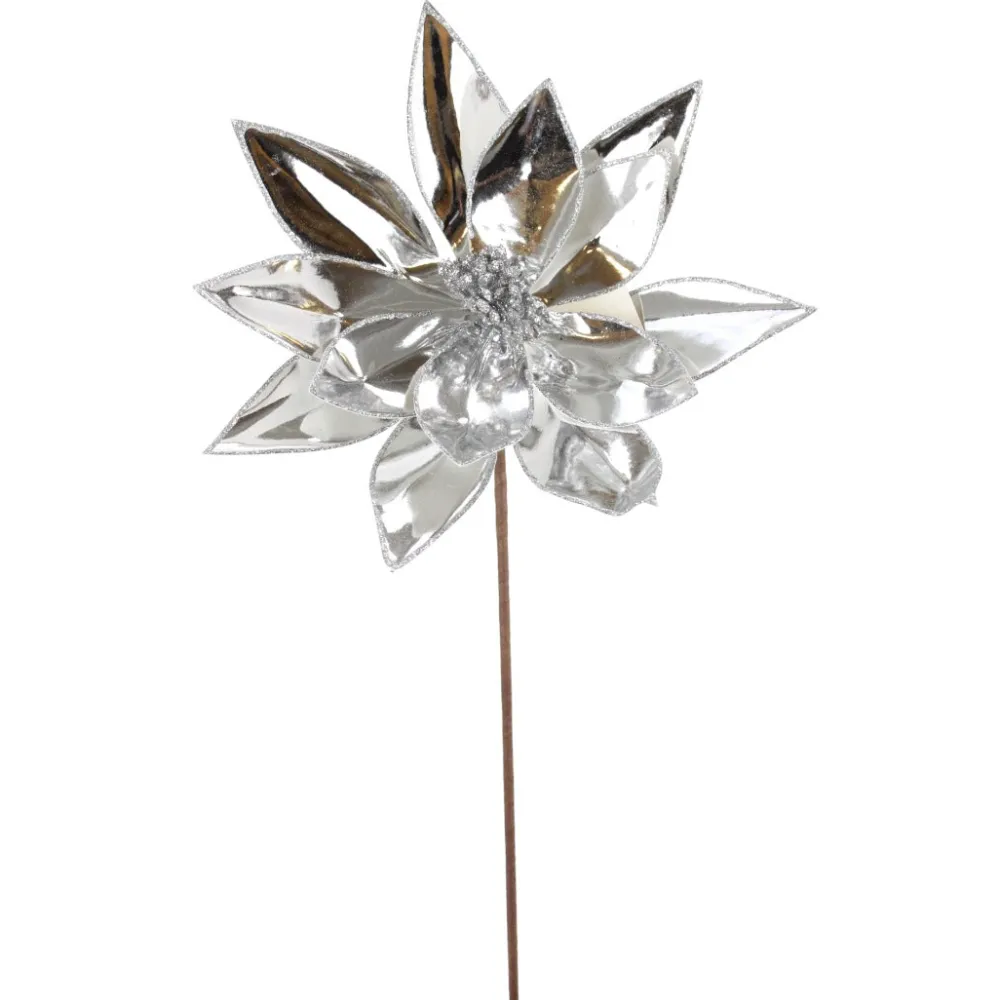 Direct Export Co. Silver Metallic Poinsettia Stem