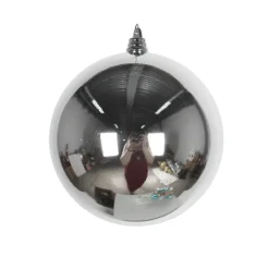 Farrisilk Silver Shiny Ball Ornament, 6"