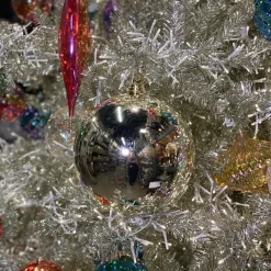 Farrisilk Silver Shiny Ball Ornament, 4"