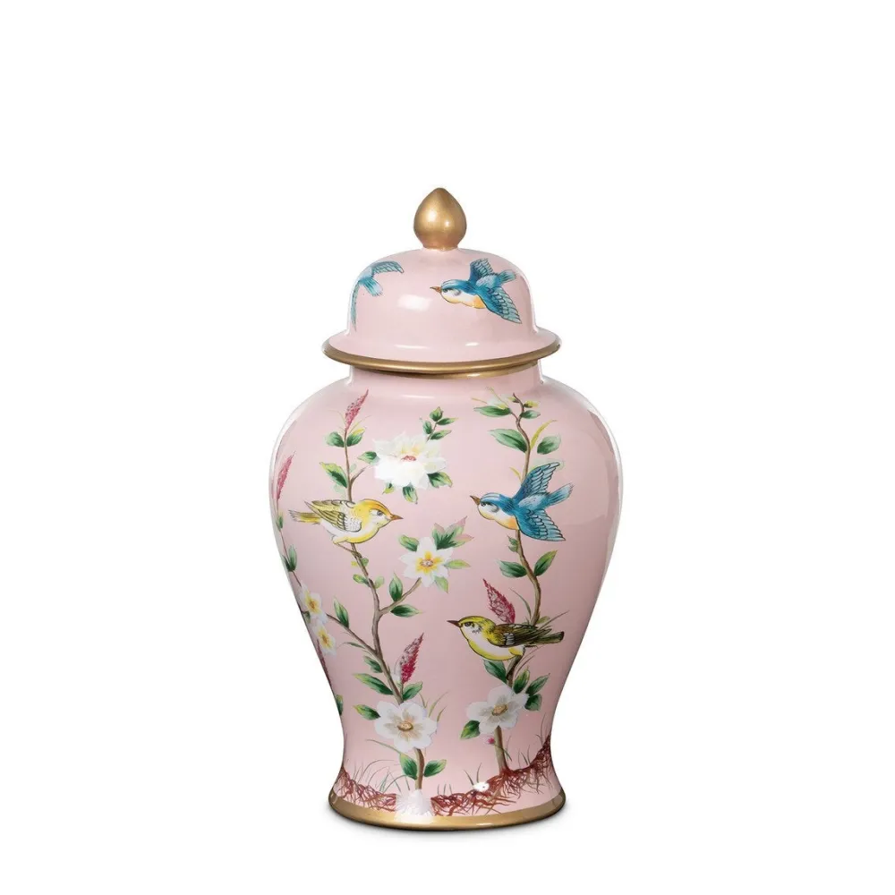 Park Hill Small Imperial Chinoiserie Ginger Jar, Pink