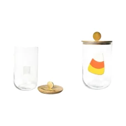 Happy Everything Small Wooden Lid Glass Jar by !