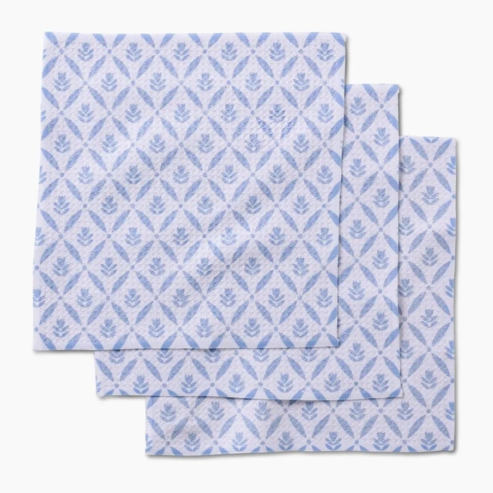 Geometry Spring Trellis Floral Dishcloth Set