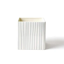 Happy Everything Stone Mini Stripe Medium Nesting Cube by !