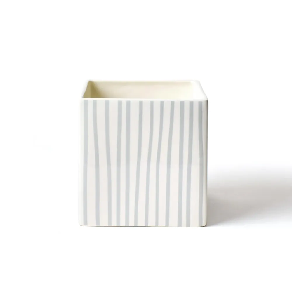 Happy Everything Stone Mini Stripe Medium Nesting Cube by !