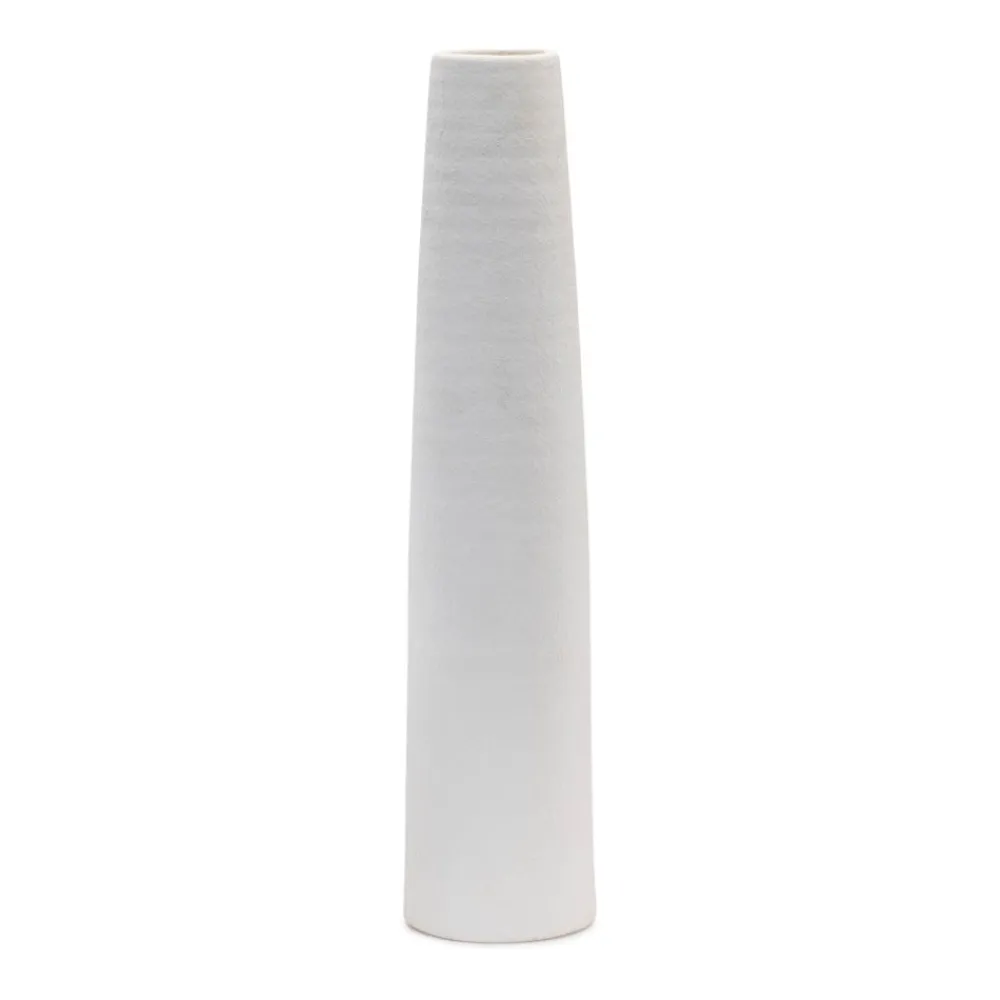 Melrose Stoneware Vase, White