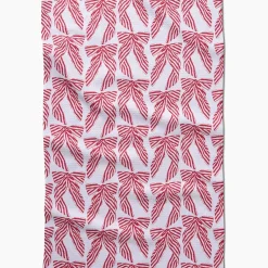 Geometry Striped Bows Tea Towel