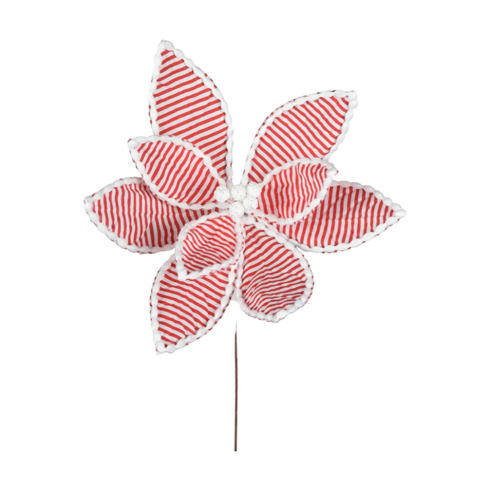 Direct Export Co. Striped Poinsettia Pick
