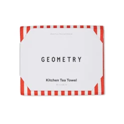 Geometry Summer Stripe Red Tea Towel