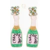 Laura Janelle Teal Champagne Bottle Earrings