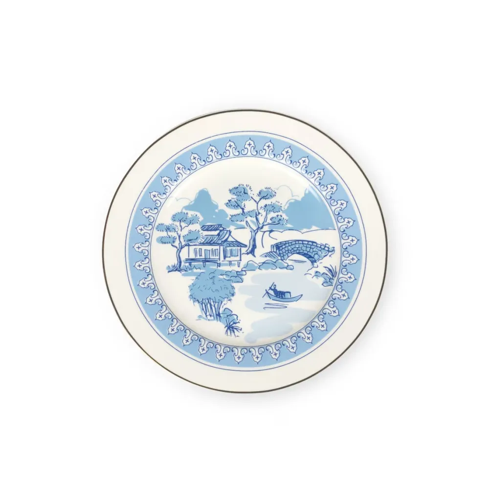Park Hill Toile Chinoiserie Pattern Dessert Plate