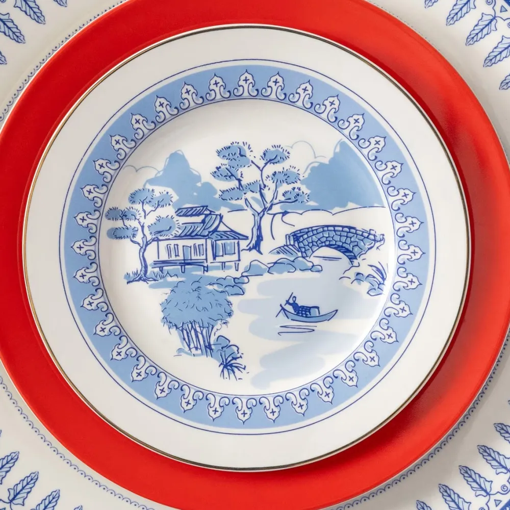 Park Hill Toile Chinoiserie Pattern Dessert Plate