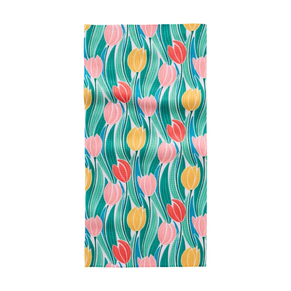Geometry Tranquil Tulips Bar Towel