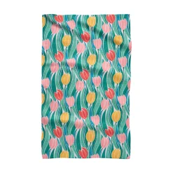 Geometry Tranquil Tulips Tea Towel