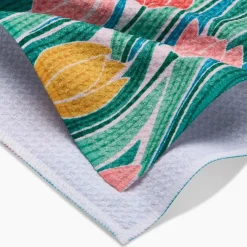 Geometry Tranquil Tulips Tea Towel