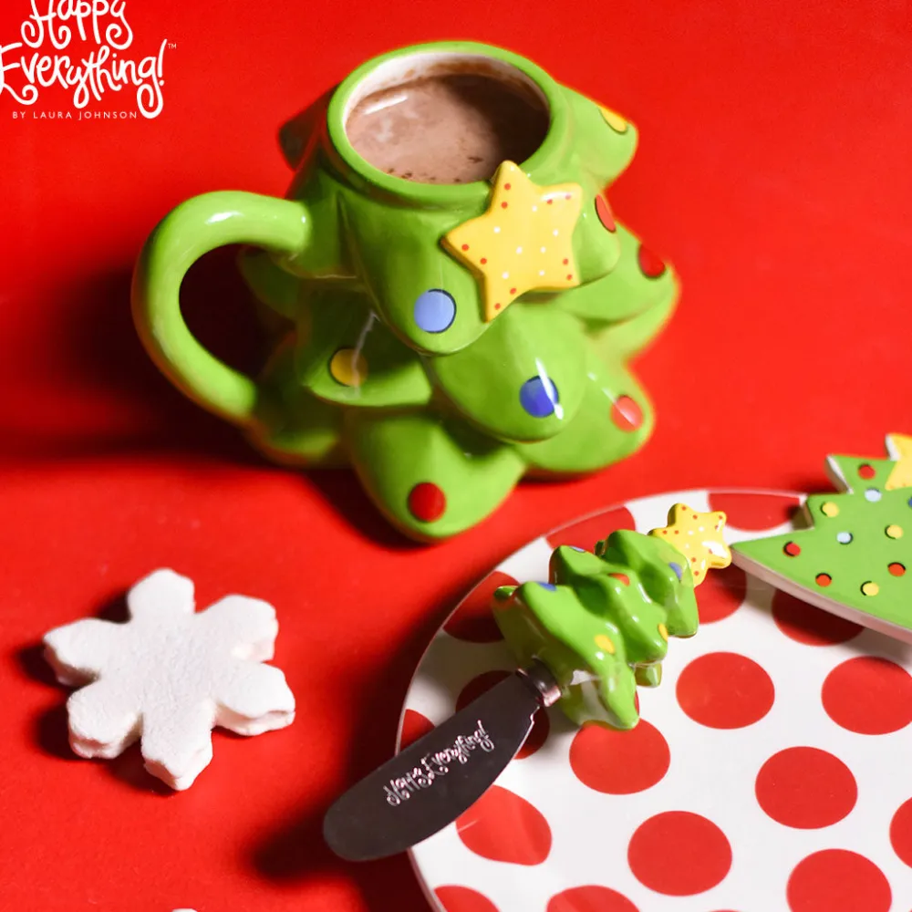 Happy Everything Tree Shaped Christmas Mug by !