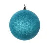 Farrisilk Turquoise Glitter Ball Ornament, 8"