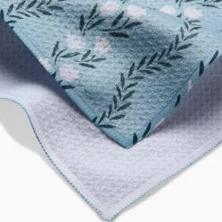 Geometry Vintage Floral Stripe Tea Towel