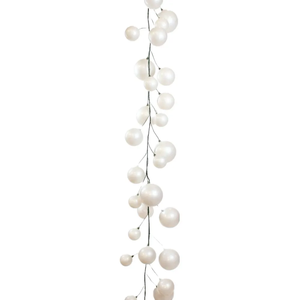 Farrisilk 10' White Candy Apple Ball Garland