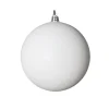 Farrisilk White Glitter Ball Ornament, 8"