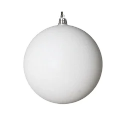 Farrisilk White Glitter Ball Ornament, 4"