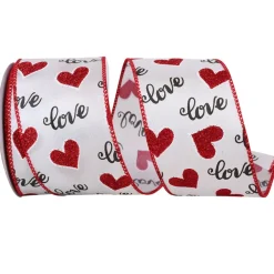 Reliant Ribbon White Heart Love - 2.5"X10YD